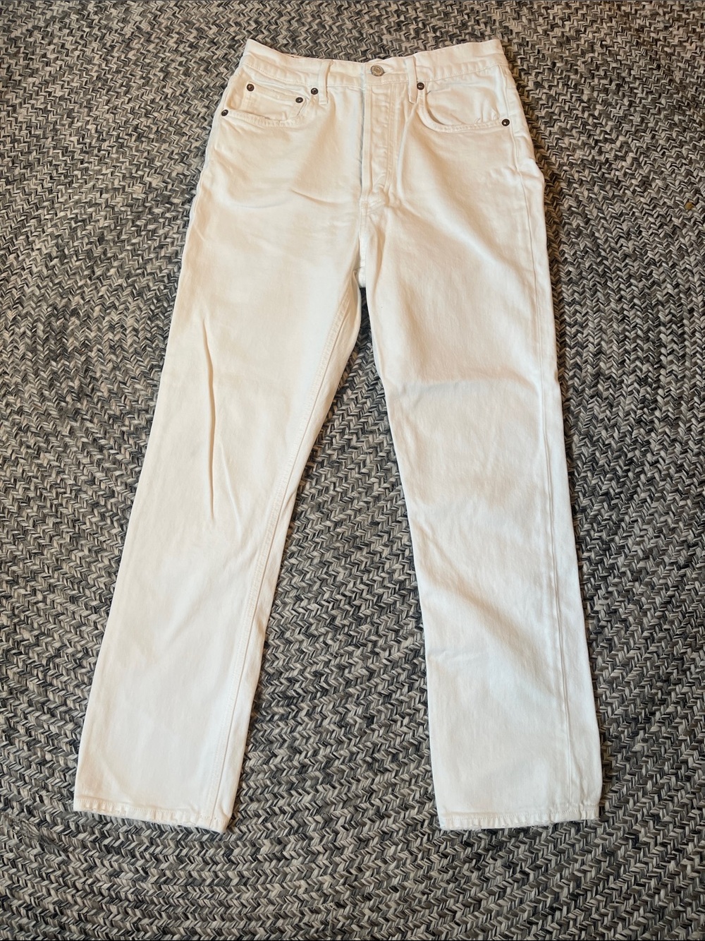 Agolde White Straight-Leg Jeans